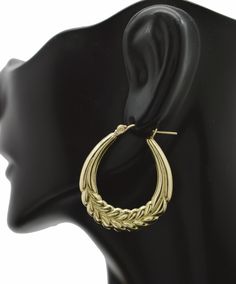 Indulge in a luxurious accessory with these stunning Real 10K Yellow Solid Gold 20.3mm Shiny Leaf Shrimp Hoop Earrings! Crafted with quality materials, these 20.3mm Shiny Leaf Shrimp Earrings are a shining testament to modern style. Their 1.5-gram weight ensures a comfortable fit, day or night. Add these earrings to your special occasion wardrobe and experience the beauty of real gold.  Specifications: Metal: Real 10K Yellow Gold (Stamped, 10K) Condition: Brand New Polished: Shiny Gold Weight: 1 Gold Hoop, Fun Earrings, Gold Hoop Earrings, 10k Gold, Real Gold, Style Moderne, Jewelry Earrings Hoops, Solid Gold, Gold Earrings