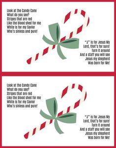 two christmas candy canes with words on them