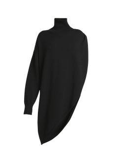 Find ALAÏA Turtleneck Asymmetric Cape Hybrid Wool Sweater on Editorialist. ALAIA hybrid knit cape sweater Turtleneck Long sleeve Relaxed fit Asymmetric hem Pullover style Wool Made in Italy Chic Knit Sweater With Asymmetrical Hem, Elegant Asymmetrical Sweater For Winter, Elegant Fitted Asymmetrical Sweater, Asymmetric Cape, Sweater Ideas, Sweater Turtleneck, Cape Sweater, Knitted Cape, Turtleneck Long Sleeve