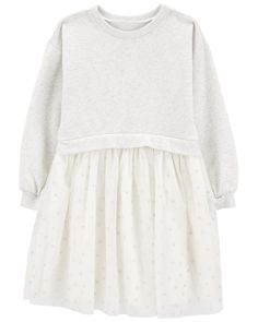 Designed with long cozy sleeves and crafted in soft fleece, this dress is perfect for winter festivities. Carter Kids, Free Jeans, Fleece Dress, Dresses Kids Girl, Girls Long Sleeve, Shop Clothing, Outdoor Apparel, Kids' Dresses, Special Occasion Dresses