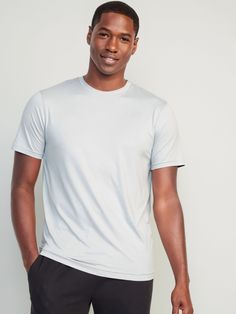 crew neck short sleeves go-dry cool wicks moisture and keeps you cool relaxed fit hits below waist model is approximately 6'1" and wears size m Basic Breathable Crew Neck T-shirt, Gray Moisture-wicking Short Sleeve Activewear, Summer Crew Neck T-shirt For Light Sports, Gray Moisture-wicking Short Sleeve T-shirt, Technical Athletic Fit Short Sleeve T-shirt, Gray Crew Neck T-shirt For Light Sports, Breathable Crew Neck T-shirt, Gray Short Sleeve Athletic Activewear, Relaxed Fit Short Sleeve T-shirt For Light Sports