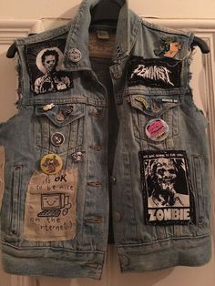 Battle Jacket Outfit, Battle Vest Outfit, Battle Jacket Back Patch, Battle Jacket Metal, Patch Jacket Ideas, Punk Jacket Diy