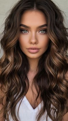 Dark Fall Hair Colors for Brunettes Long with Subtle Caramel Highlights 🍯 Fall Hair Colors Long Hair, Dark Hair Color Ideas With Bangs, Fall Hair Inspiration Brunette, Fall Brown Hair Color Brunettes, Dark Fall Hair Color For Brunettes, Fall Hair Color For Brunettes 2024, High Braid, Hair Inspiration Brunette, Trending Dark Hair