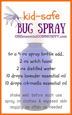 Diy Bug Spray, Bug Spray Recipe, Citronella Essential Oil, Diy Essentials, Oil Remedies, Bug Spray, Young Living Oils, Oil Uses, Essential Oil Uses