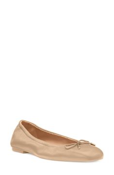 A delicate vamp bow and squared-off toe create contemporary appeal on a rich leather flat that will complement your poised style. Leather upper and lining/synthetic sole Made in Spain Bow Flats, Leather Flats, Womens Flats, Stuart Weitzman, Flat Shoes Women, Nordstrom Rack, Leather Upper, Spain, Nordstrom