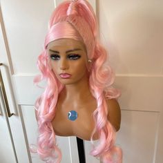 Product Details: Lace Front Wig Virgin Human Hair Custom Color Wig *Cap Style-Lace Front Wig *Material-Virgin Human Hair *Color-Same As Picture *Density-150% *Cap Size-Medium Pink Wig Styles, Wig Material, Human Hair Color, Wig Color, Pink Wig, Cap Style, Wig Styles, Wig Cap, Lace Front Wig