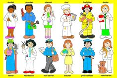 an image of people in different professionss from around the world for children to learn