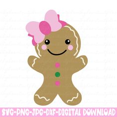 a cute ginger girl with pink bows on her head and the words svg - png