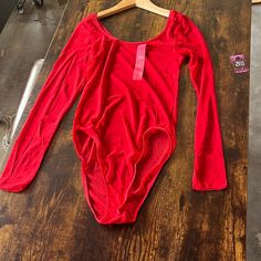 Full Mesh, Long Sleeves Red Long Sleeve Bodysuit For Spring, Red Stretch Bodysuit For Night Out, Red Spring Bodysuit For A Night Out, Red Bodysuit For Spring Night Out, Red Bodysuit For A Night Out In Spring, Red Bodysuit For Night Out In Spring, Spring Red Bodysuit For Night Out, Red Bodysuit, Cherry Red