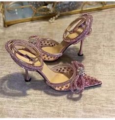 Female Sandals, Strap High Heels, Pink Wedding Shoes, Rhinestone Pumps, Heels Patterns, Pointy Heels, High Heel Mules, Ankle Strap High Heels, Crystal Shoes