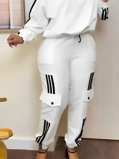 Buy Inexpensive Sweatpants & Joggers at Stylewe online store, SPU: 11ESW701765, Color: White, Style:Casual, Waistlines:Natural. Casual Stretch Joggers At Cheap Price, Dressing Up Sweatpants Plus Size, Casual Cheap Joggers For Leisure, Cheap High Waist Joggers For Spring, Cheap White Bottoms For Sports Events, Chanel Tracksuit Women, Cheap Casual Joggers For Leisure, Jogger Pants Shoes Women, Jogger Outfit