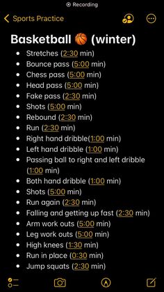 the basketball winter schedule is shown in yellow and black, as well as numbers for each player