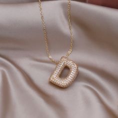 necklace Rose Gold Initial Pendant Necklace With Clavicle Chain, Trendy Cubic Zirconia Clavicle Chain Necklace, Rose Gold Initial Pendant Name Necklace With Clavicle Chain, Rose Gold Name Necklace With Initial Pendant, Elegant Personalized Rhinestone Necklace Gift, Elegant Personalized Rhinestone Necklace For Gift, Trendy Gold Rhinestone Necklace Gift, Trendy Clavicle Chain Jewelry With Initial Pendant, Elegant Gold Letter Shaped Jewelry