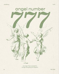 an advertisement for the angel number 477 shows two cherubs holding hands with one another