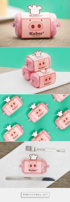 pink pig erasers are stacked on top of each other