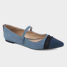 Who What Wear Women's Nellie Mary Jane Ballet Flats $29.99 at Target Elegant Flat Shoes, Mary Jane Ballet Flats, Target Shoes, Minimalist Shoes, Fabric Shoes, Blue Flats, Womens Ballet Flats, Mary Jane Flats, Denim Shoes