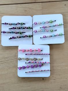 These charming and whimsical flower beaded bobby pins are perfect for any occasion and outfit, from a casual day out to a date night.  Bobby pins are 1.75 inches long. Each purchase comes with a set of four bobby pins.  Great for gifts! Beaded Bobby Pins, Whimsical Hair, Bobby Pin Hair, Bead Hair, Whimsical Flower, Beaded Hair Pins, Bead Hair Accessories, Beaded Hair, Pin Hair