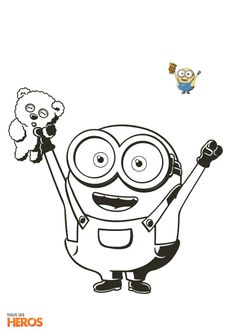 an image of a minion holding up two pom poms in the air