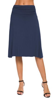 PRICES MAY VARY. Featuring elastic waist and comfy stretch fabric.Casual and comfortable. For any occasion day casual daily wear to business formal. This skirt can pair with leggings, tunic, cardigan and any other top of your choice. The knee length and A-line silhouette give the fit to look slimmer. Please check our size chart in the image for the most accurate fit. 
Size chart: 
S:Waist:24.8inch~Length:24inch 
M:Waist:26.4inch~Length:24.8inch 
L:Waist:28inch~Length:25.6inch 
XL:Waist:30.3inch~ Wardrobe Building, Classic Outfits For Women, Yoga Skirt, Stylish Outfits For Women Over 50, Knee Skirt, Stretchy Skirt, Rock Outfit, Trendy Skirts, Maternity Skirt