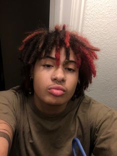 Short Dread Styles, Red Dreads, Dreadlocks Men, Red Hair Men, Dreadlock Styles, Black Men Hairstyles, Pretty Hair Color