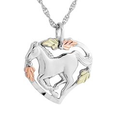 Sterling Silver Horse Pendant & Necklace Black Hills Gold Jewelry, Horse Heart, Horse Pendant, Equestrian Jewelry, Gold Horse, Horse Necklace, Silver Horse, Horses Pendant, Black Hills Gold