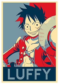 an anime character holding a shield with the words luffy on it