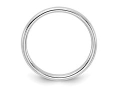 Rhodium over sterling silver half round band with polished finish. Band width measures approximately 1/16". Modern Sterling Silver Bands, Silver Bands With Polished Finish And Round Cut, Sterling Silver Round Band With Polished Finish, Silver Bands With Polished Finish, Round Sterling Silver Jewelry With Smooth Finish, Sterling Silver Jewelry With Smooth Finish, Silver Jewelry With Smooth Bezel And Round Band, Silver Jewelry With Smooth Bezel In Round Band, Silver Jewelry With Smooth Finish And Round Shape