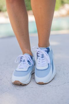 denim blue platform sneakers Elevate your style with our Blazer Denim Blue Platform Sneakers. These bold and chunky sneakers feature a unique blend of white and denim blue colors, making them a statement piece for any outfit. The platform design not only adds fashionable height, but also provides comfort for all-day wear. Fits true to size Lace up style Platform sneakers 1.8" heel height at highest Cushion sole vegan leather and fabric upper Trendy Denim Blue Lace-up Sneakers, Casual Wedge Sneakers For Summer Streetwear, Casual Summer Wedge Sneakers For Streetwear, Casual Summer Streetwear Wedge Sneakers, Blue High-top Chunky Sneakers With Laces, Trendy Blue High-top Chunky Sneakers, Sporty Summer Wedge Sneakers For Streetwear, Light Blue Casual Sneakers With Contrast Sole, Casual Light Blue Sneakers With Contrast Sole