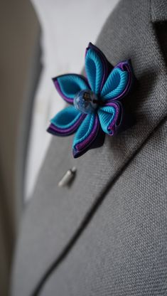 Flower Lapel Pin / Blue Flower Pin / Lapel Flower / Boutonniere / Mens Accessories / Suit Accessories by Tripp2TrippDesigns on Etsy Elegant Blue Brooch With Handmade Flowers, Formal Blue Handmade Brooches, Handmade Flower Shaped Brooches For Formal Occasions, Formal Handmade Flower Brooches, Handmade Flower Lapel Pin For Party, Blue Flower Brooches With Flower Decoration, Blue Flower Brooch With Floral Decoration, Purple Flower Brooch For Formal Occasions, Handmade Flower Pins For Gifts