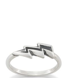 Lightning Bolt Ring An electric symbol of creativity&#x2C; knowledge and strength&#x2C; this sterling silver Lightning Bolt Ring from James Avery builds on our collection of similar designs. It features a horizontal lightning bolt at the center with a simple band. This lightning ring adds a spark to your look&#x2C; especially when paired with nature&#x2C; celestial or otherwise meaningful and whimsical designs. Product Specifications: Sterling Silver Avail James Avery Crown Ring, Lightning Bolt Jewelry, Lightning Ring, Lightning Bolt Ring, James Avery Rings, James Avery Charms, Lighting Bolt, Wishlist 2024, Bolt Ring