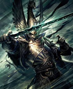 Elven Paladin, Astral Elf Paladin, Elven Swordsman, Warhammer Demon Prince Art, Angel Demon, Eldritch Knight, Fantasy Book Covers