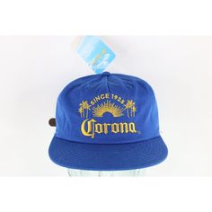 Deadstock Vintage Spell Out Corona Beer Adjustable Leather Strapback Hat Cap Hat New With Tags Blue Cotton Blend Check Out My Other Items In My Store! Blue Hat Bin 2 Blue Adjustable Fit Baseball Cap For Summer, Blue Retro Adjustable Trucker Hat, Retro Blue Adjustable Trucker Hat, Vintage Blue Adjustable Trucker Hat, Vintage Blue Adjustable Baseball Cap, Vintage Adjustable Blue Baseball Cap, Adjustable Blue Dad Hat Baseball Cap, Blue 5-panel Hat For Streetwear, Trendy Blue 5-panel Baseball Cap