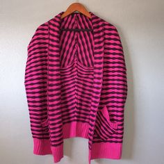 Pink And Black Knit Cardigan Pink Knit Cardigan For Layering, Pink Knit Cardigan For Casual Wear, Cozy Pink Cardigan For Layering, Fox Shifter, Fox Sweater, Hooded Cardigan Sweater, Black Knit Cardigan, Grey Leopard Print, Zip Cardigan