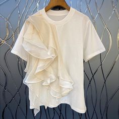 image_7 White Tops For Women, T Shirt Female, Body Suits, Shirt Female, Kawaii Clothes, Female Fashion, Women Clothes, Casual T Shirt, Tops For Women