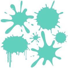 blue ink splatters on white background