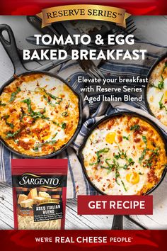 an advertisement for some kind of baked breakfast that is being advertised on the internet,