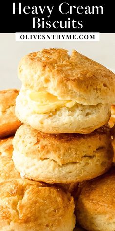 biscuits stacked on top of each other with text overlay