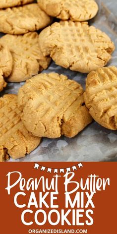 peanut butter cake mix cookies with text overlay