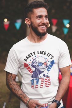 Celebrate Independence Day party in style! Get this Funny 4th Of July Shirt with George Washington and be the life of your party. The perfect tee for any patriot who loves America, Fireworks, the American Flag. Party Like Its 1776 Shirt Fourth Of July Swag 4th Of July Outfit Merica Women Shirt American Flag Party, 4th Of July Outfit, Funny 4th Of July, Fourth Of July Shirts, 4th Of July Shirt, 4th Of July Outfits, Women Shirt, George Washington, Shirt Men