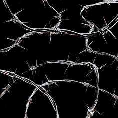 several barbed wire on a black background