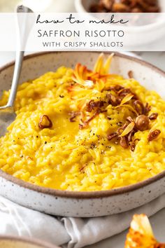 saffron risotto with crispy shallots is an easy and delicious side dish