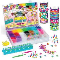 the rainbow loom mega set is packed with lots of beads