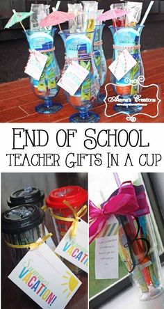 the end of school teacher gifts in a cup