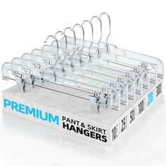 a set of six hangers are in a box