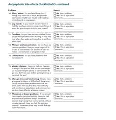 Antipsychotic checklists 2 Medications Nursing, Psychotropic Medications, Dsm V, Blurry Vision, Dry Mouth, Big Pharma, Behavioral Health, Therapy Ideas, Conflict Resolution