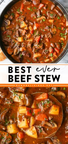 This easy comfort food is a classic! Complete with a rich, hearty gravy, this homemade beef stew with vegetables is the BEST. The perfect winter dish! Save this good soup recipe for a cozy dinner on chilly nights! Best Ever Beef Stew, Classic Beef Stew, Stew Meat Recipes, Beef Stew Crockpot, Meat Dinners, Beef Stew Meat, Soup And Stew, Beef Stew Recipe, Stew Recipe