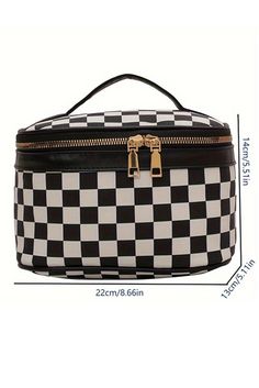 This Black Checkered Zipper Large Cosmetic Bag with Handle is designed with a sleek and stylish black checkered pattern. The sturdy zipper ensures secure storage for your cosmetics, and the large size provides ample space for all your beauty essentials. With a convenient handle, this bag is perfect for on-the-go use. Size Chart (CM) Sizes Length Height Width ONE SIZE 22~23 14~14.5 13~13.5 Size Chart (INCH) Sizes Length Height Width ONE SIZE 8.7 5.5 5.1 Emu Australia Boots, Bags Makeup, Large Cosmetic Bag, Checkered Design, Black Checkered, Cami Set, Top Pants Set, Donate To Charity, Makeup Bags