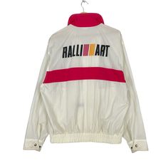 PLEASE ASK ANY QUESTION BEFORE BUYING  THIS IS USED CLOTHING PLEASE DONT EXPECTED IT TO BE LIKE NEW OR IN PRISTINE CONDITION RALLIART MITSUBISHI RACING JACKET tag RalliArt  material Nylon 100%  Size on tag 3L (3Large) Mesasures About ( Approximately)  -Armpit to Ampit : 23 inch -Length (back collar down) : 27 inch Condition : used good condition 8/10 **No Tears No Stains And No Hole** 🎈PLEASE READ THE DESCRIPTION AND POLICY BEFORE BUYING 🎈ACCEPT PAYMENT:  PAYPAL ONLY ALL ITEM WILL BE SHIPPED W Ralliart Mitsubishi, Billy Strings, Racing Jacket, Racing Team, White Colour, Jacket Buttons, Vintage Jacket, Used Clothing, Dhl Express