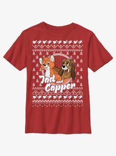 100% CottonWash cold; dry lowImportedListed in youth sizes Disney Graphic Print T-shirt For Holiday, Disney Christmas T-shirt For Fan Events, Disney Holiday Crew Neck T-shirt, Disney Crew Neck T-shirt For Holiday, Holiday Disney Crew Neck T-shirt, Christmas Youth, Disney Christmas Shirts, The Hound, The Fox And The Hound