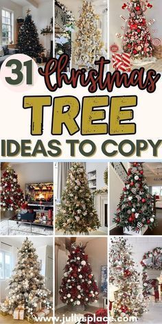 christmas tree decorating ideas to copy for the home and office in this postcard style photo collage